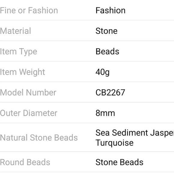 Set of 2 handmade Sea Sediment Jasper Turquoise natural stone bead bracelets. - Picture 6 of 6